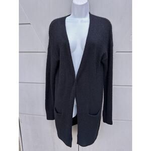 ARITZIA WILFRED FREE Long Line Open Cardigan Wool Alpaca Italian Yarn Black S